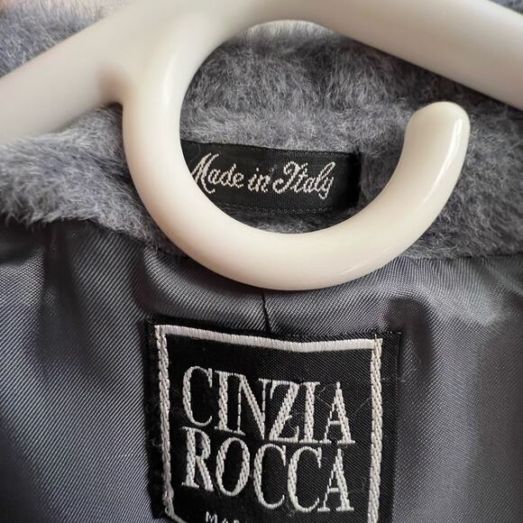 CINZIA ROCCA Saks Fifth Avenue Piacenza Baby Llama Luxury Trench Coat Grey - Picture 10 of 14
